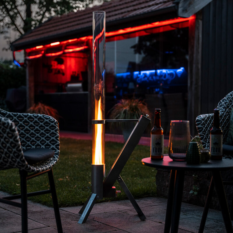 Lot 74-12948864 - 70,000Ã¢â‚¬Â¯BTU Wood Pellet Outdoor Patio Heater With Glass Viewing Window Ã¢â‚¬â€œ Pellet Heaters