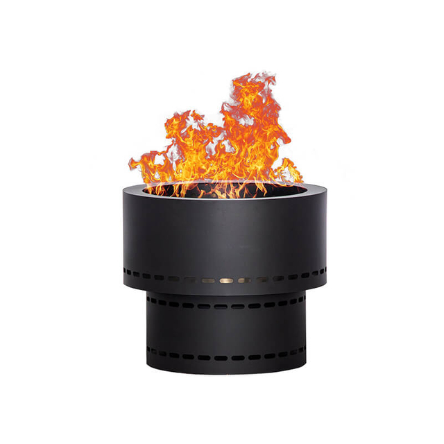Black Portable Smokeless Fire Pit Camping Pellet Heater - BPH008-M | Beellen