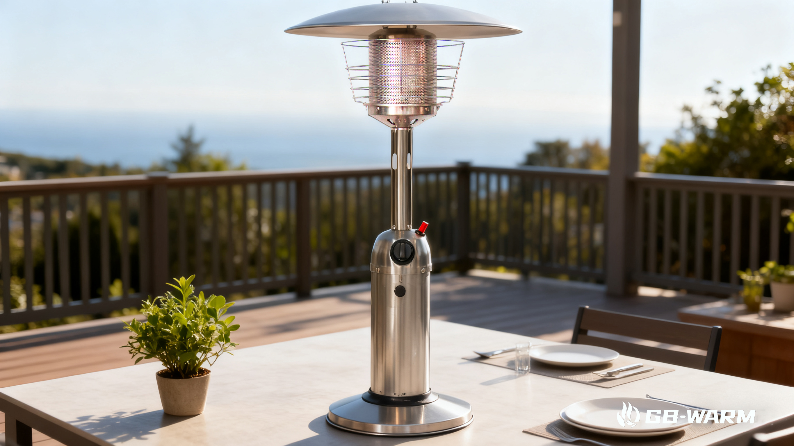 table patio heater