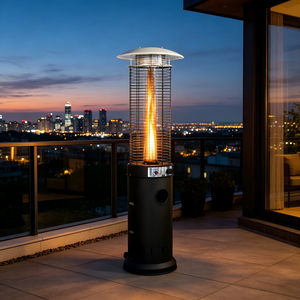 Outdoor Glass Tube Patio Heater - [Propane], [11KW], for Backyard, Garden & Commercial Use - CZGB-D1-11KW | GB-WARM