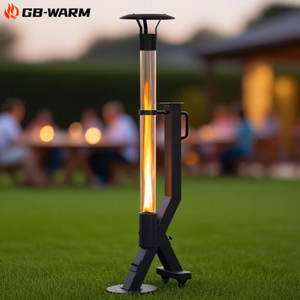 Portable Outdoor Pellet Rocket Heater on Wheels - BPH-R100-T1 | GB-WARM